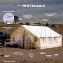 [14X16FT] White Duck Alpha Wall Tent With Heavy-Duty Frame And Bug Mesh Windows (SAK73214)