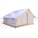 [14X16FT] White Duck Alpha Wall Tent With Heavy-Duty Frame And Bug Mesh Windows (SAK73214)