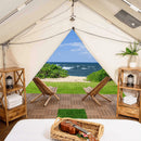 [14X16FT] White Duck Alpha Wall Tent With Heavy-Duty Frame And Bug Mesh Windows (SAK73214)