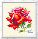 Red Rose Counted Cross Stitch Kit by Magic Needle 150-003