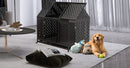 45' Heavy Duty Dog Crate Indestructible Pet Dog Cage Crate Kennel with Roof Top 2 Doors Removable Trays, Lockable Wheels, Escape-Proof for High Anxiety Large/Extra Dogs