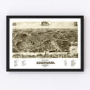 Vintage Map of Staunton, Virginia 1891