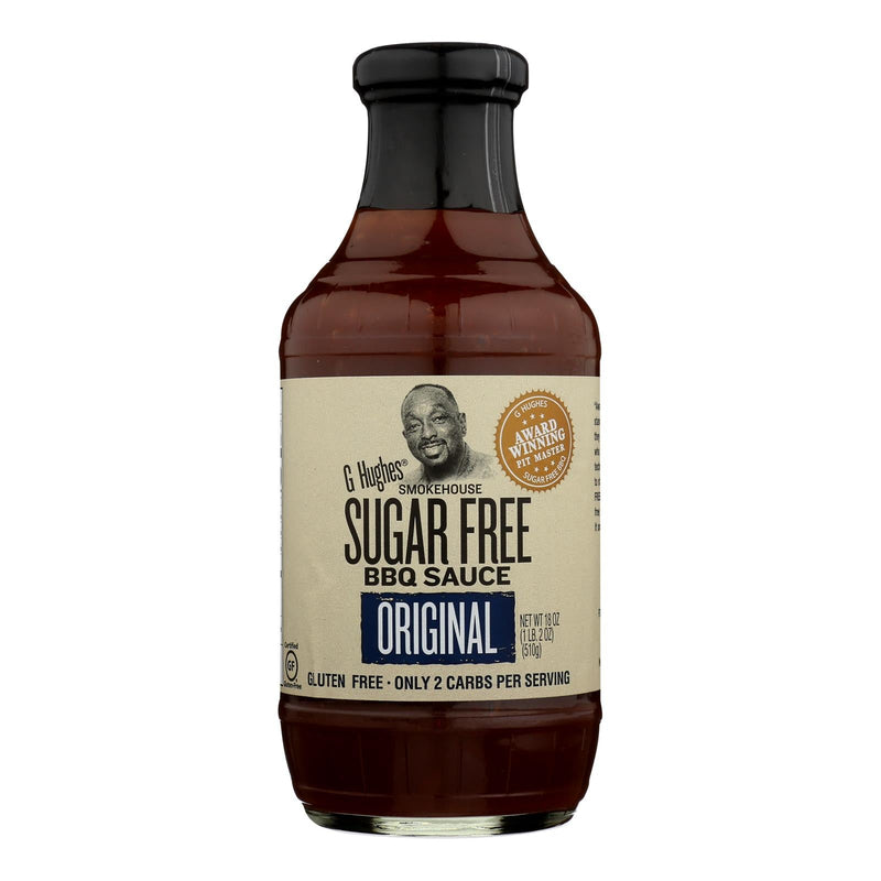 G Hughes Original No Sugar Added BBQ Sauce - 18 Oz Bottles (Pack of 6)