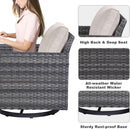 Oversize Outdoor Wicker Patio Sofa Set With Swivel Chairs