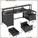 66 Inch Computer Desk 5 Drawers For Home Office Workspace