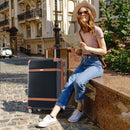 Hardshell Luggage Sets 3 Piece double spinner 8 wheels Suitcase with TSA Lock Lightweight 20"24"28"