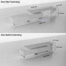 TV Console with Storage Cabinets, Extendable LED TV Stand with Remote Control, Multiple Modes Changing Lights Modern Entertainment Center with Chamfer Edge Shape, White