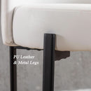 26 Inch Round Faux Leather Bar Stools Set Of 2 White