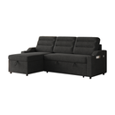 MH83.5' Convertible Sleeper Combo Sofa, Convertible Sofa Bed Polyester Pullout Bed with Storage Recliner and Cup Holder for Living Room, Tight Spaces
