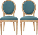 Phinnaeus Fabric Dining Chairs Set Dark Teal Two Piece