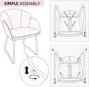Modern PU Leather Armchair Flower With Golden Legs Pink