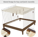 Queen Platform Bed Frame Dark Walnut Underbed Storage
