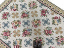 Hand-Knotted Needlepoint Carpet 6x9, Ivory/Cream Background, Colorful Flowers, Yellow Border, Aubusson Rug 6 x 9, New, Handmade