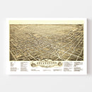 Vintage Map of Greensboro, North Carolina 1891