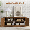 64 Inch Walnut Contemporary Buffet Sideboard Cabinet