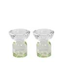 Flip Candle Holders - Clear Green