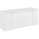 Full Size Murphy Bed with Drawers, Cabinets and USB Ports,White