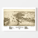 Vintage Map of Cedar Key, Florida 1884
