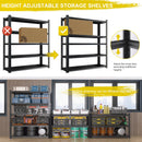 59' Wide Black Metal Shelves, with 5 Removable Dividers, Large Capacity, Strong Load Bearing, Suitable for Garage, Kitchen and Office.
