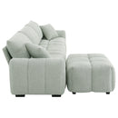 [VIDEO] 110' Modular Sectional Sofa, L Shape with Extra-large Seat, Pull-line Design, Movable Ottoman, High Density Foam, Free Combination, Sturdy Metal&Wood Frame, Boucle Fabric, 3 Colors