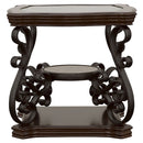 Laney 1-shelf Glass Top Square End Table Deep Merlot