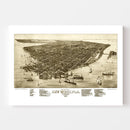 Vintage Map of Key West, Florida 1884