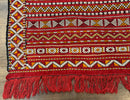 Moroccan Kilim Rug 4x8, Flatweave, Bohemian, Red Ivory Orange