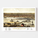 Vintage Map of Louisville, Kentucky 1876