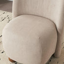 Modern Low Back Accent Chair, Upholstered Armless Living Room Chairs, Round Pine Wood Feet, for Small Living Spaces, Living Room, Bedroom, Balcony, Office, Reading Nook, Khaki