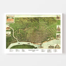 Vintage Map of Paducah, Kentucky 1889