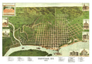 Vintage Map of Paducah, Kentucky 1889