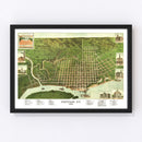 Vintage Map of Paducah, Kentucky 1889