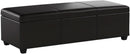 47 Inch DarkBrown Leatherette Storage Ottoman Bench