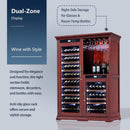Nuvia 158-Bottle Wooden Wine Cooler Cabinet With Adjustable Temperature And Vacuum Insulation Doors (SAK91827)