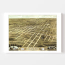 Vintage Map of Jackson, Tennessee 1870