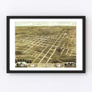 Vintage Map of Jackson, Tennessee 1870