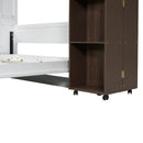 Queen Murphy Bed Wall Bed with Storage Doors, Espresso