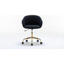 Mesh Fabric Home Office 360Swivel Chair Adjustable Height With Gold Metal Base,Black