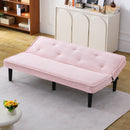 Modern corduroy sofa bed, black/beige/pink, 66 inches