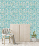 Stylish Blue Monogram Wallpaper Fashionable