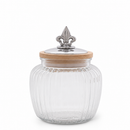 Fleur De Lis Knob Glass Canisters