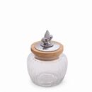 Fleur De Lis Knob Glass Canisters
