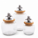 Magnolia Knob Glass Canisters