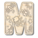Unfinished Wood Layered Themed Letters | Space | A-Z | 2 Piece | up to 24"