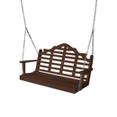 Keystone Amish Co. 5 Foot Milan Recycled Plastic Porch Swing, Tudor Brown