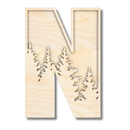 Unfinished Wood Layered Themed Letters | Pine Trees | A-Z | 2 Piece | up to 24"