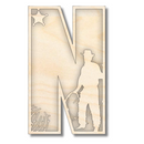 Unfinished Wood Layered Themed Letters | Rodeo | A-Z | 2 Piece | up to 24"