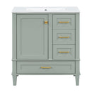 Bathroom Vanity, Modern Bathroom Cabinet With Sink Combo Set, Bathroom Storage Cabinet With A Soft Closing Door And 3 Drawers, Solid Wood Frame