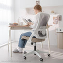 Beige High Back Mesh Office Chair With Adjustable Height And Ergonomic Design