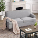 62" Loveseat Sofa, Mid Century Modern Sofa Couches for Living Room, Upholsteded Love Seats Furniture for Small Space, Bear 500lbs,Grey